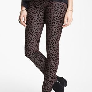 Free People Leopard Flocked Able Pants 28